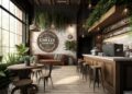 Premium Photo | Coffee shop interior decorated with wood and natural ...